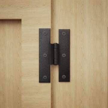 Renovators Supply Manufacturing Cabinet Hinge 3.5 In. Black Wrought Iron H Hinge With 1/4 In. Offset...