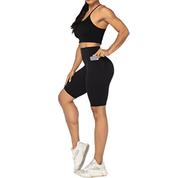 Sunzel 10-Inch Biker Shorts for Women with Pockets