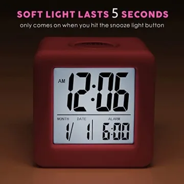 Plumeet Colorful Digital Alarm Clock with Snooze