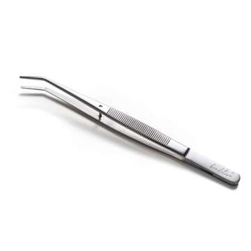 Beaditive 6-inch Sewing Machine Tweezers Set (3-PC) Serrated Bent Tips | Professional Grade, High Precision | Stainless Steel