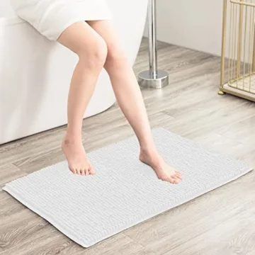 Subrtex Chenille Bath Rug Soft Plush Water Absorbent Mat