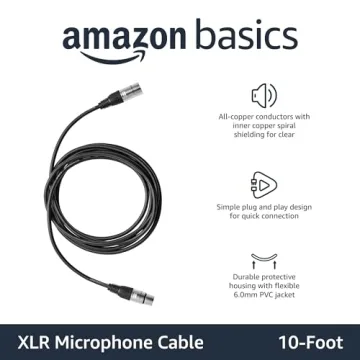 10ft XLR Microphone Cable - All Copper, Ideal for Studios