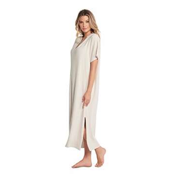 Barefoot Dreams womens Cozychic Ultra Lite Caftan Casual Dress, Sand Dune, One Size US