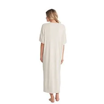 Barefoot Dreams womens Cozychic Ultra Lite Caftan Casual Dress, Sand Dune, One Size US