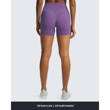 Aoxjox Metamorph Workout Biker Shorts for Women Tummy Control High Waisted Athletic Gym Running Deep V Yoga Short 6" (Chive Blossom, Medium)