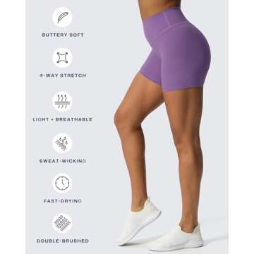 Aoxjox Metamorph Workout Biker Shorts for Women Tummy Control High Waisted Athletic Gym Running Deep V Yoga Short 6" (Chive Blossom, Medium)