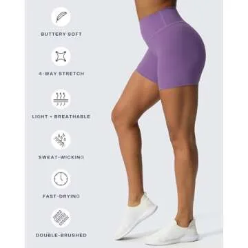 Aoxjox Metamorph Workout Biker Shorts for Women Tummy Control High Waisted Athletic Gym Running Deep V Yoga Short 6" (Chive Blossom, Medium)