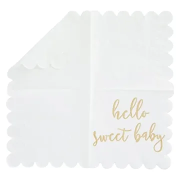 Elegant Baby Shower Napkins with Gold Foil Design