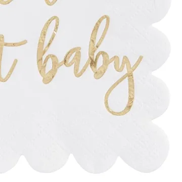 Elegant Baby Shower Napkins with Gold Foil Design