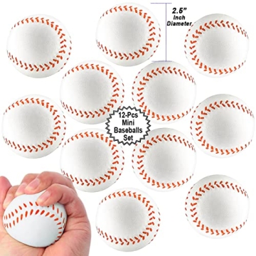 Mini Sports Balls for Kids Party Favor Toy, Soccer, Basketball, Football, Baseball (12 Pack)
