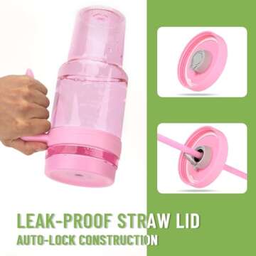 Cafezi 50oz Tritan Plastic Tumbler with Handle and Straw | Leak-Proof Cup with Time Marker | Reusable BPA-Free Clear Water Bottle | Wide Mouth | Gifts for Women Men Her Him