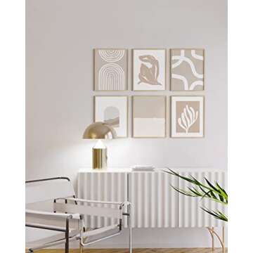 HAUS AND HUES Neutral Wall Art, Beige Wall Decor, Beige Wall Art, Wall Art Modern Abstract, Matisse Poster, Matisse Prints, Geometric Wall Art, Mid Century Modern Wall Art, Boho Art (Unframed 11x14)