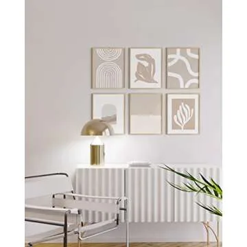 HAUS AND HUES Neutral Wall Art, Beige Wall Decor, Beige Wall Art, Wall Art Modern Abstract, Matisse Poster, Matisse Prints, Geometric Wall Art, Mid Century Modern Wall Art, Boho Art (Unframed 11x14)