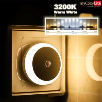 Night Light, 2 Pack, Warm Hue, Night Lights Plug into Wall, Dusk to Dawn Sensor, Auto Dimming, Plug ...