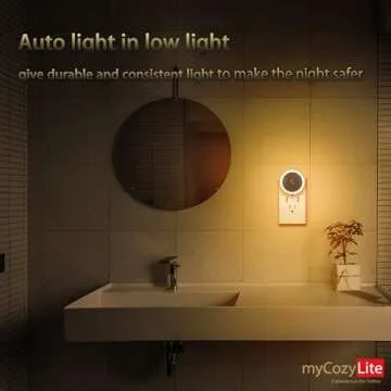 Night Light, 2 Pack, Warm Hue, Night Lights Plug into Wall, Dusk to Dawn Sensor, Auto Dimming, Plug in Night Lights for Kids, Adults, LED Night lights for Kitchen, Bathroom, Bedroom, Hallways