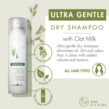 Klorane Dry Shampoo with Oat Milk Duo Set for All Hair Types