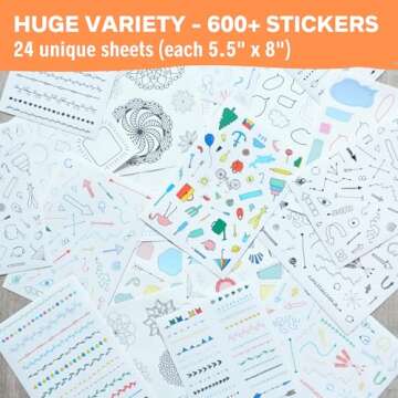 Ultimate Design Elements Planner Stickers Set - Value Pack of 24 Sheets - Clear Stickers, Banners, A...