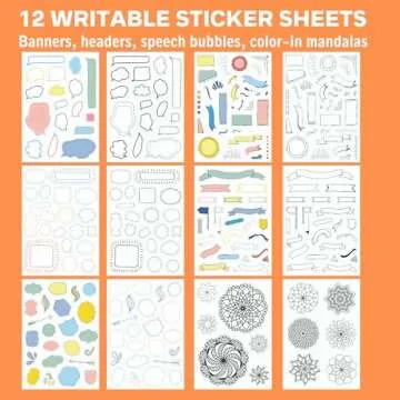 Ultimate Design Elements Planner Stickers Set - Value Pack of 24 Sheets - Clear Stickers, Banners, Arrows, Mandala Coloring - Cute Supplies and Accessories for Bullet Dotted Journals or Scrapbooking
