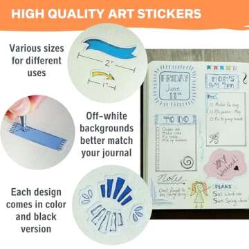 Ultimate Design Elements Planner Stickers Set - Value Pack of 24 Sheets - Clear Stickers, Banners, Arrows, Mandala Coloring - Cute Supplies and Accessories for Bullet Dotted Journals or Scrapbooking