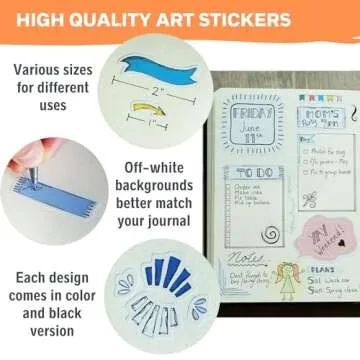 Ultimate Design Elements Planner Stickers Set - Value Pack of 24 Sheets - Clear Stickers, Banners, Arrows, Mandala Coloring - Cute Supplies and Accessories for Bullet Dotted Journals or Scrapbooking