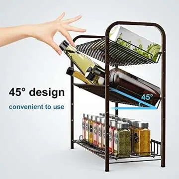 AULEDIO 3-Tier Adjustable Spice Rack for Kitchen Organization