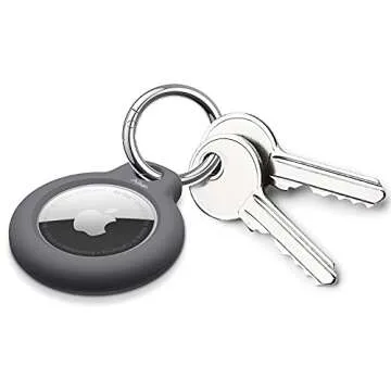 Ailun [2Pack] Hard PC Cover for AirTag,Shockproof Loop with Keychain Ring Holder Skin Protector Protective Case Tracker Finder Locator Anti-Lost ,Wear-Resistant Black