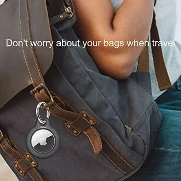 Ailun [2Pack] Hard PC Cover for AirTag,Shockproof Loop with Keychain Ring Holder Skin Protector Protective Case Tracker Finder Locator Anti-Lost ,Wear-Resistant Black