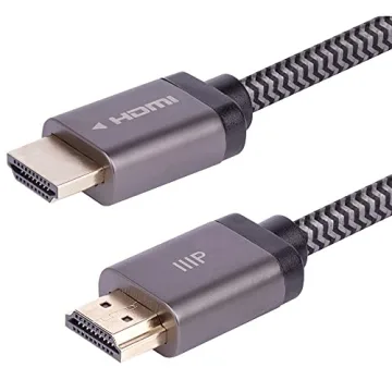 Monoprice 8K Certified Ultra High Speed HDMI Cable - Braided, 48Gbps, 4K@120Hz, HDR, CL2 In-Wall Rat...