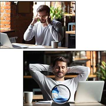 TKTM Liquid Motion Sandscape Round Moving Sand Art Sensory Toy Fidget Home Office Desktop Decoration (Blue, 7-in)