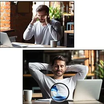 TKTM Liquid Motion Sandscape Round Moving Sand Art Sensory Toy Fidget Home Office Desktop Decoration (Blue, 7-in)