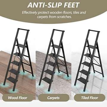 Lightweight 5 Step Ladder for Easy Household Access