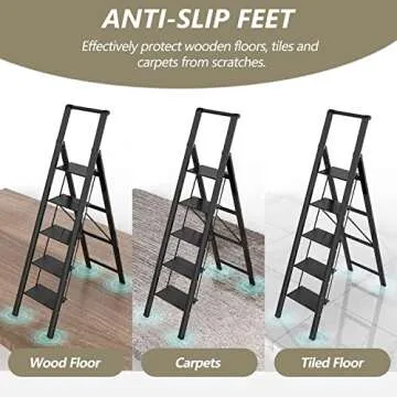 Lightweight 5 Step Ladder for Easy Household Access