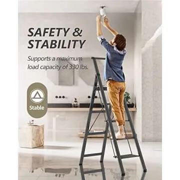 Lightweight 5 Step Ladder for Easy Household Access