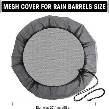 Rain Barrel Mesh Cover Set - 3 Pieces, 37.4" Diameter