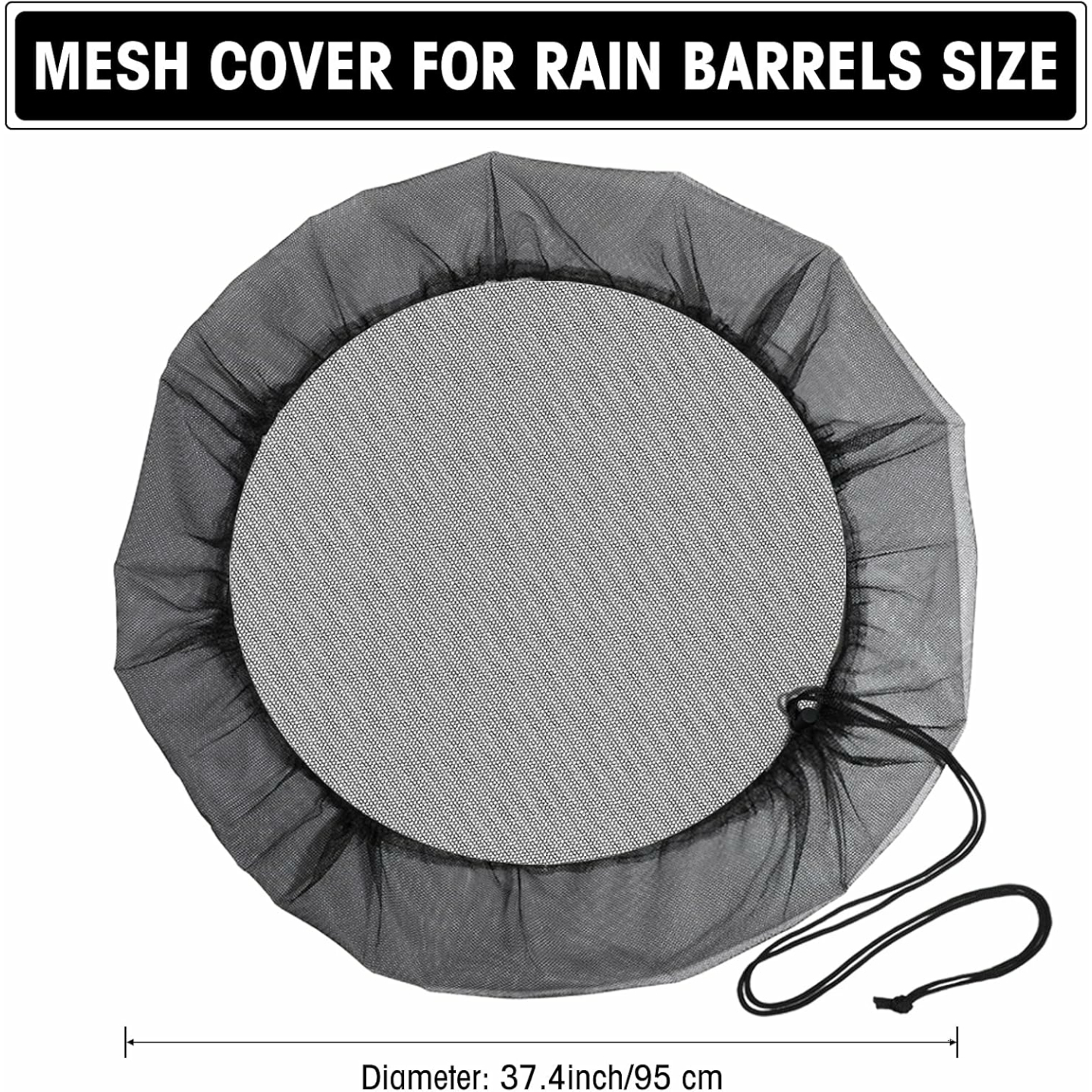 Rain Barrel Mesh Cover Set - 3 Pieces, 37.4" Diameter