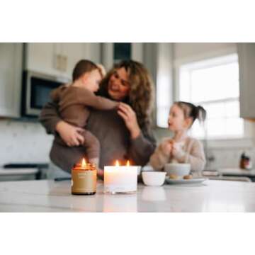 Fontana Candle Company - Spiced Latte Lightly Scented Candle | Made from Beeswax and Coconut Oil | Essential Oil | Wood Wick | Long Lasting | Clean Burn and Non Toxic