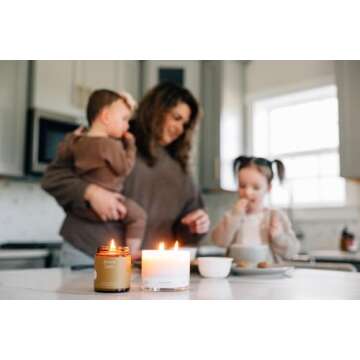 Fontana Candle Company - Spiced Latte Lightly Scented Candle | Made from Beeswax and Coconut Oil | Essential Oil | Wood Wick | Long Lasting | Clean Burn and Non Toxic