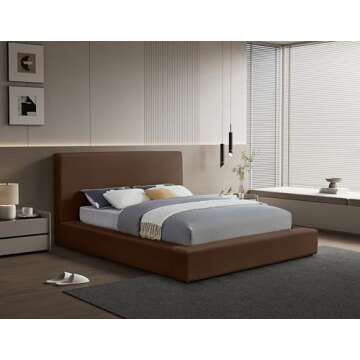 Meridian Furniture DorianBrown-K Dorian Collection Modern | Contemporary King Bed with Ultra Luxe Br...