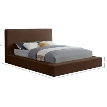 Meridian Dorian King Bed in Luxe Brown Velvet