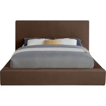 Meridian Dorian King Bed in Luxe Brown Velvet