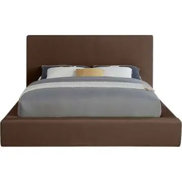 Meridian Dorian King Bed in Luxe Brown Velvet