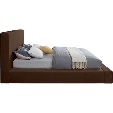 Meridian Dorian King Bed in Luxe Brown Velvet