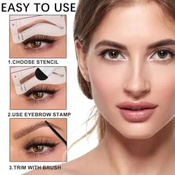 Eyebrow Stamp Stencil Kit Brow Stamp with Reusable Eyebrow Stencil Kit Eye Brow Stamping Kit Eyebrow Stamp Dark Brown