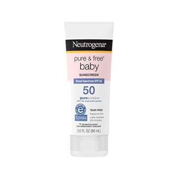 Neutrogena Pure & Baby Mineral Sunscreen Lotion with Broad Spectrum SPF 50 & Zinc Oxide, Water-Resis...