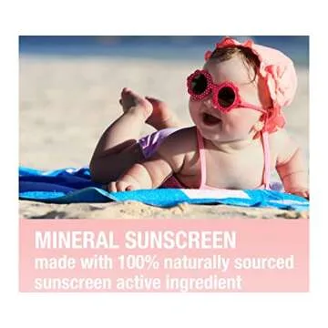 Neutrogena Pure & Baby Mineral Sunscreen Lotion with Broad Spectrum SPF 50 & Zinc Oxide, Water-Resistant, Hypoallergenic & Tear-Free Baby Sunscreen, 3 fl. oz (Pack of 2)