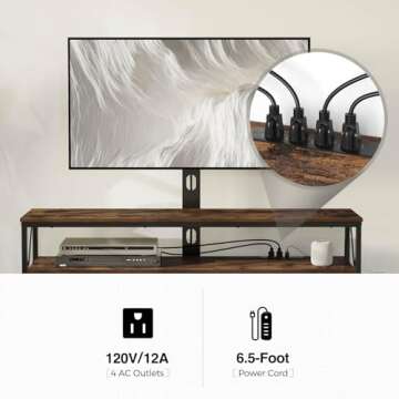 Seventable TV Stand with Mount and Power Outlet 51", Swivel TV Stand Mount for 32/45/55/60/65/70 inc...