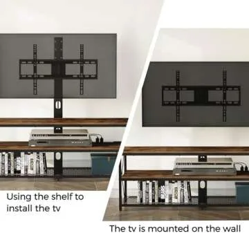 Seventable TV Stand with Mount and Power Outlet 51", Swivel TV Stand Mount for 32/45/55/60/65/70 inch TVs, Height Adjustable TV Entertainment Center with Cable Management, Rustic Brown