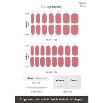 Ohora Semi Cured Gel Nail Strips Pink N Juliet