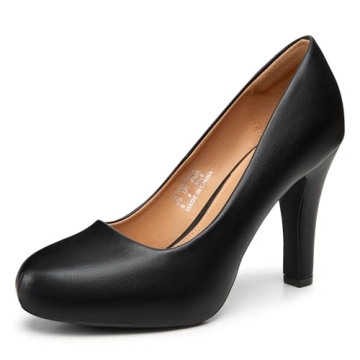 Trary Women's Heels, Classic Black Suede Pumps, 3.5-Inch Stylish Heels