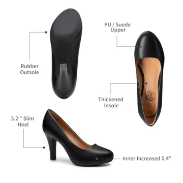 Trary Women's Black Suede Heels for Any Occasion